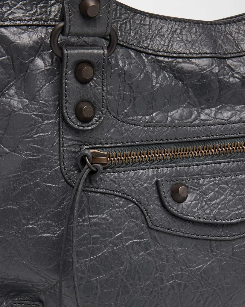 Balenciaga Le City Medium Crinkled Leather Top-Handle Bag 6
