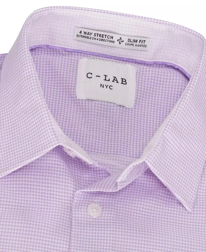 C-LAB NYC Men's Slim-Fit Houndstooth Print Dress Shirt 4