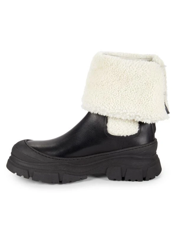 Brunello Cucinelli Leather & Shearling Fold-Over Chelsea Boots 4