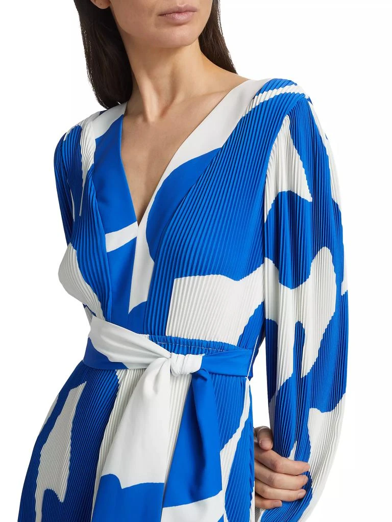 Milly Liv Grand Foliage Pleated Minidress 6