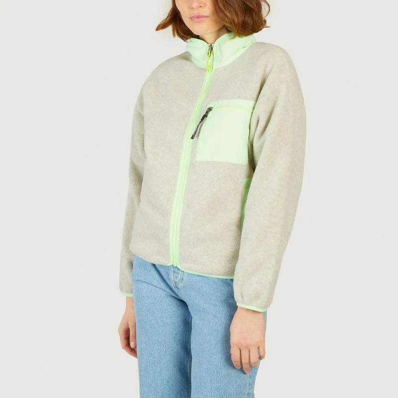 Patagonia Zipped fleece with contrasting Synchilla details Oatmeal heather salamander Green PATAGONIA 2