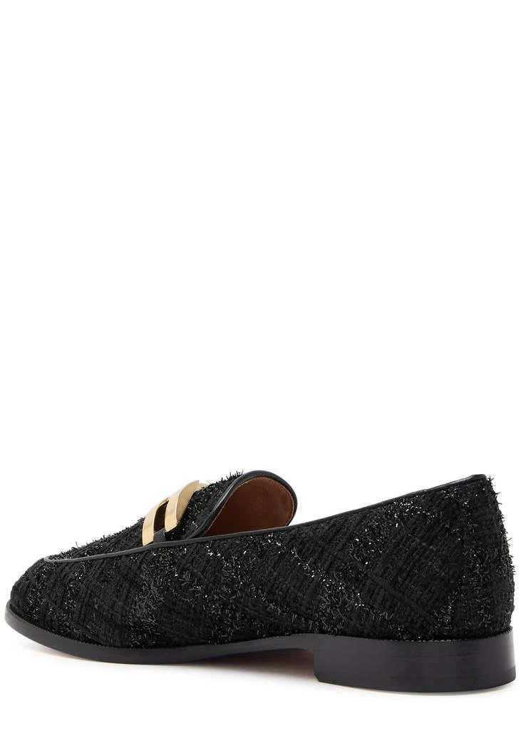 Aquazzura Brandi tinsel-weave tweed loafers 2