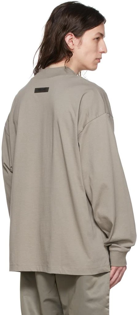 Essentials Taupe Cotton Long Sleeve T-Shirt 3