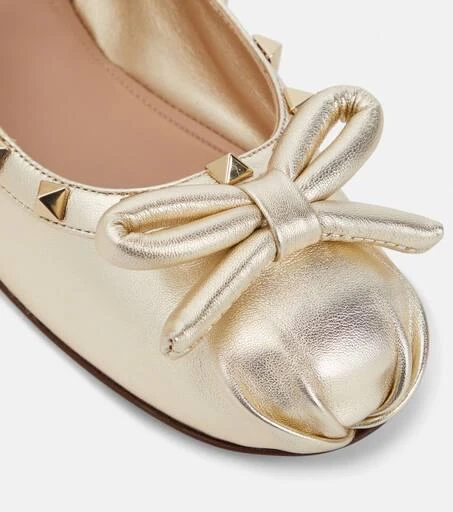 Valentino Rockstud metallic leather ballet flats 6