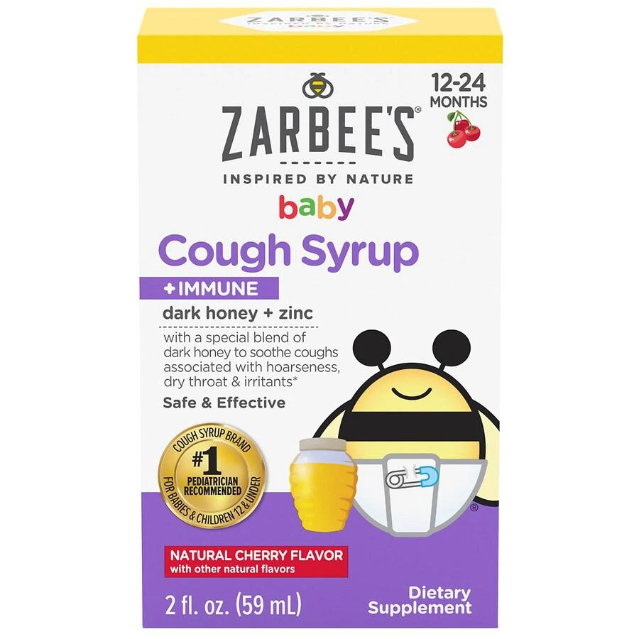 Zarbee's Baby Cough Syrup + Immune with Honey, Natural Cherry Natural Cherry 1