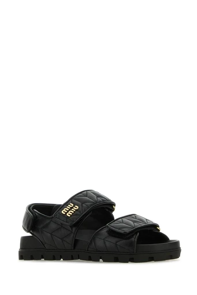 Miu Miu Black Nappa Leather Sandals 2