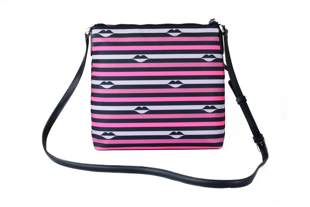 Kate Spade Kate Spade Jae Nylon Leather Flat Pink Striped Multi Crossbody HandBag Purse 2