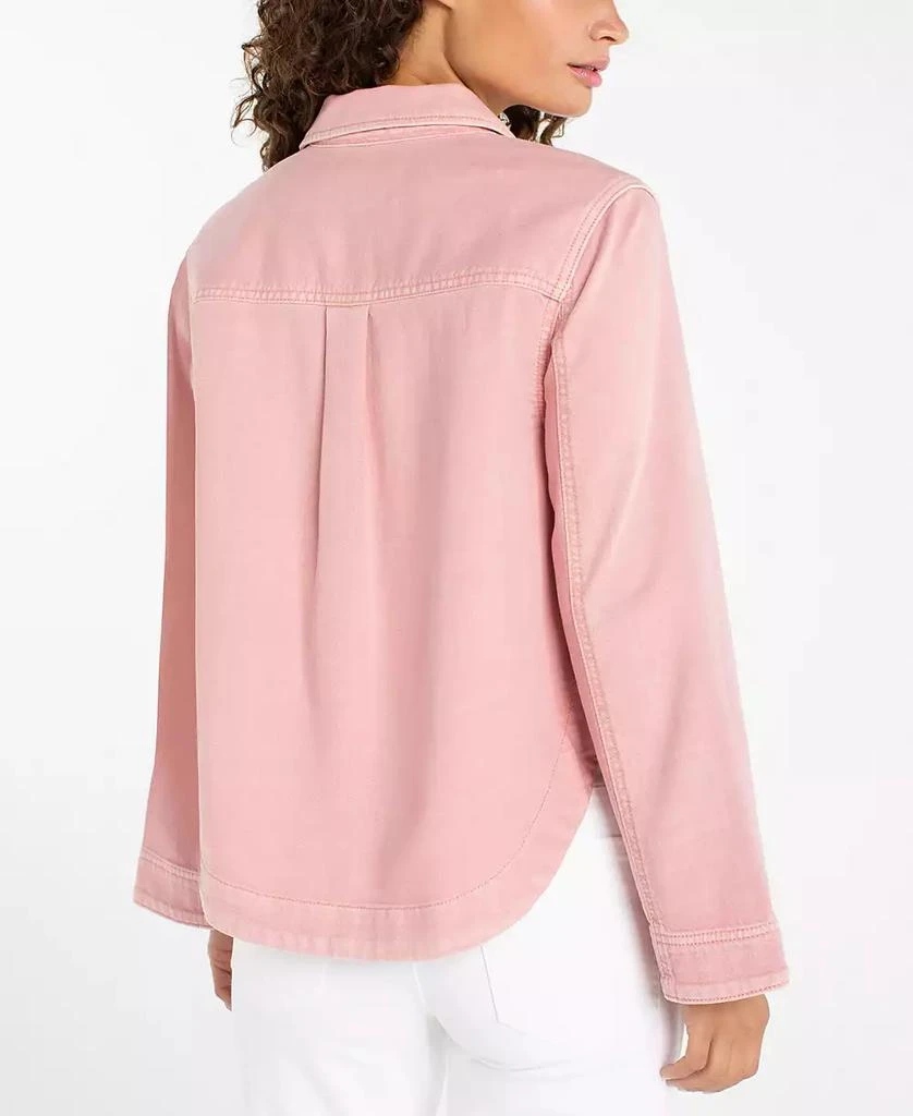 Liverpool Los Angeles Petite Collared High-Low Denim Shacket 3