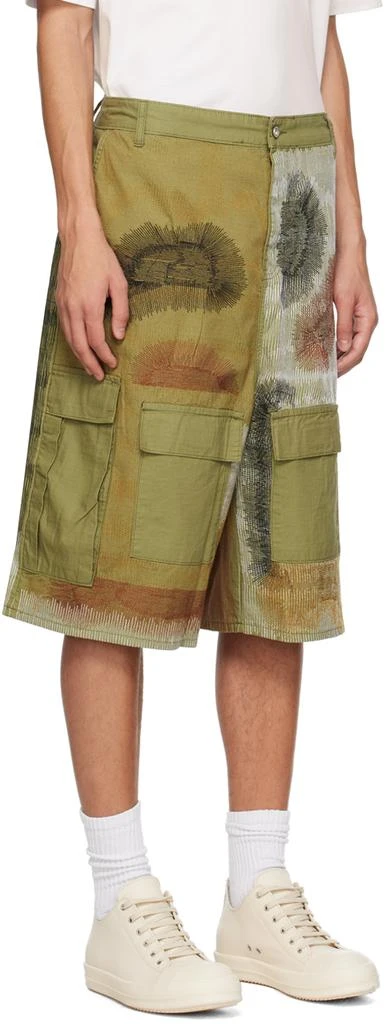 Who Decides War SSENSE Exclusive Khaki Camouflage Embroidery Cargo Shorts 2