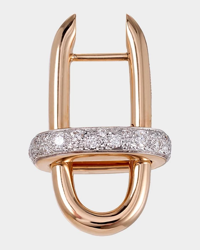 Pomellato Iconica 18K Rose Gold Diamond Link Earrings 3