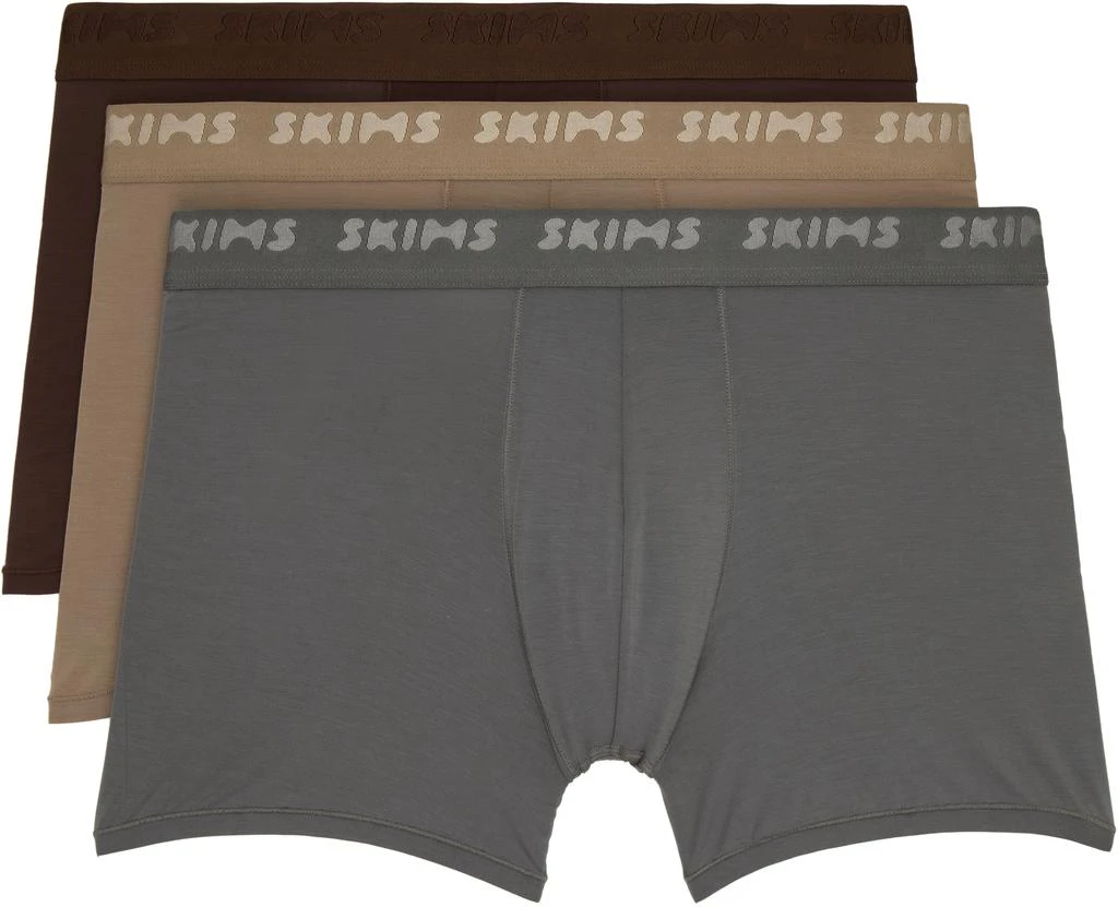 SKIMS Three-Pack Multicolor SKIMS Stretch 3" Boxer Briefs 1