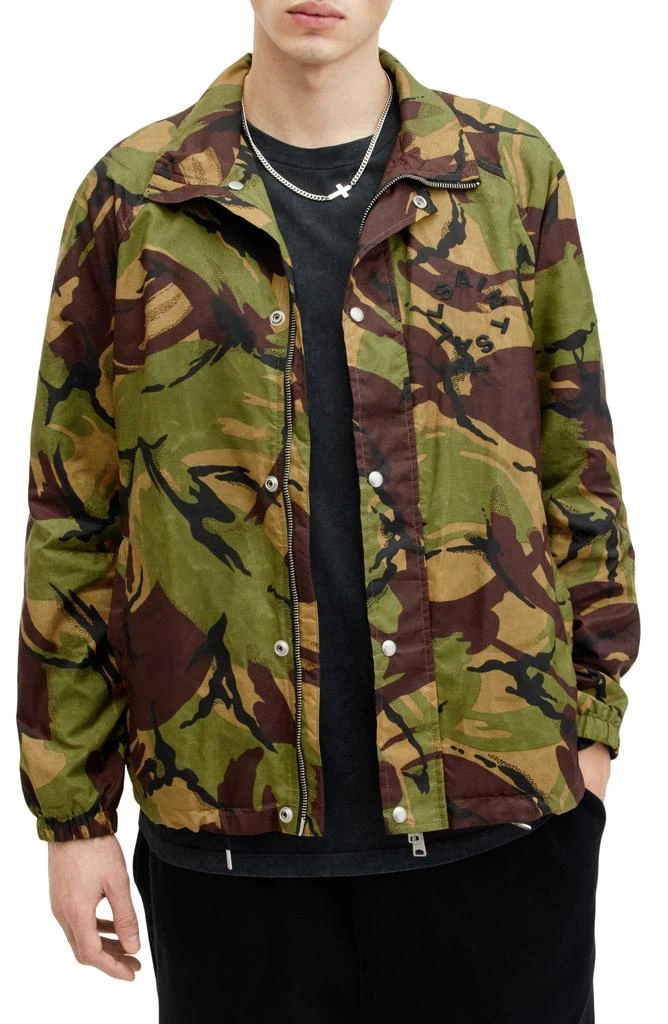 ALL SAINTS Tierra Camo Print Waxed Track Jacket 7