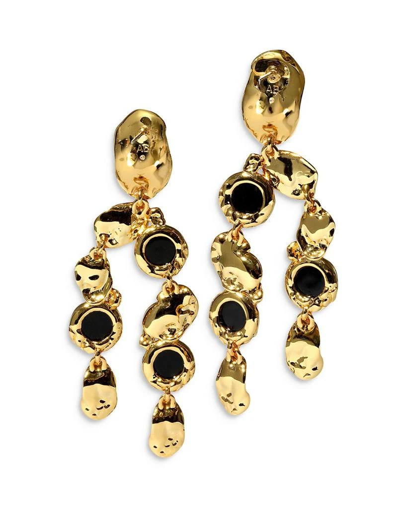 Alexis Bittar Brut Onyx & Hammered Coin Chandelier Earrings in 14K Gold Plated 3
