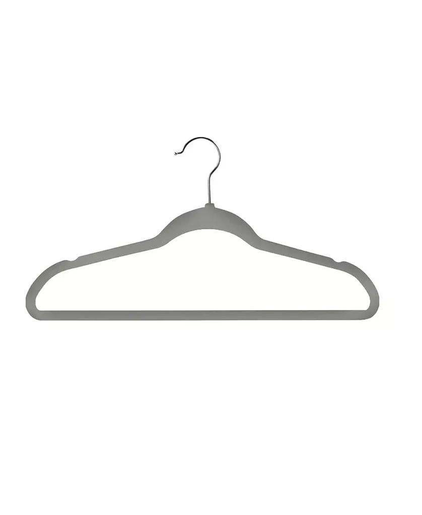 Elama 100 Piece Velvet Slim Profile Heavy Duty Felt Hangers in Gray 2