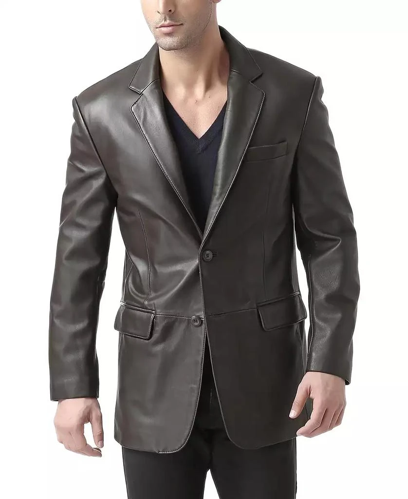 BGSD Men Classic Two-Button Leather Blazer - Tall 3