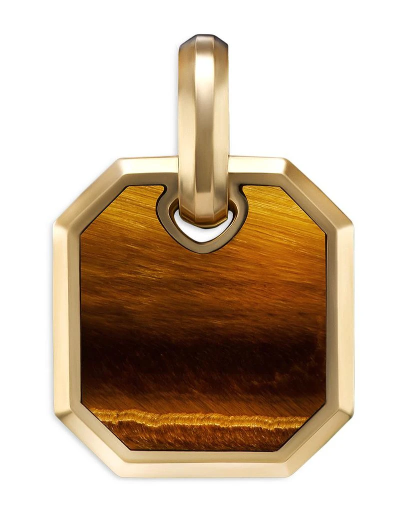 David Yurman Men's Roman Amulet in 18K Yellow Gold with Tigers Eye, 15mm 4