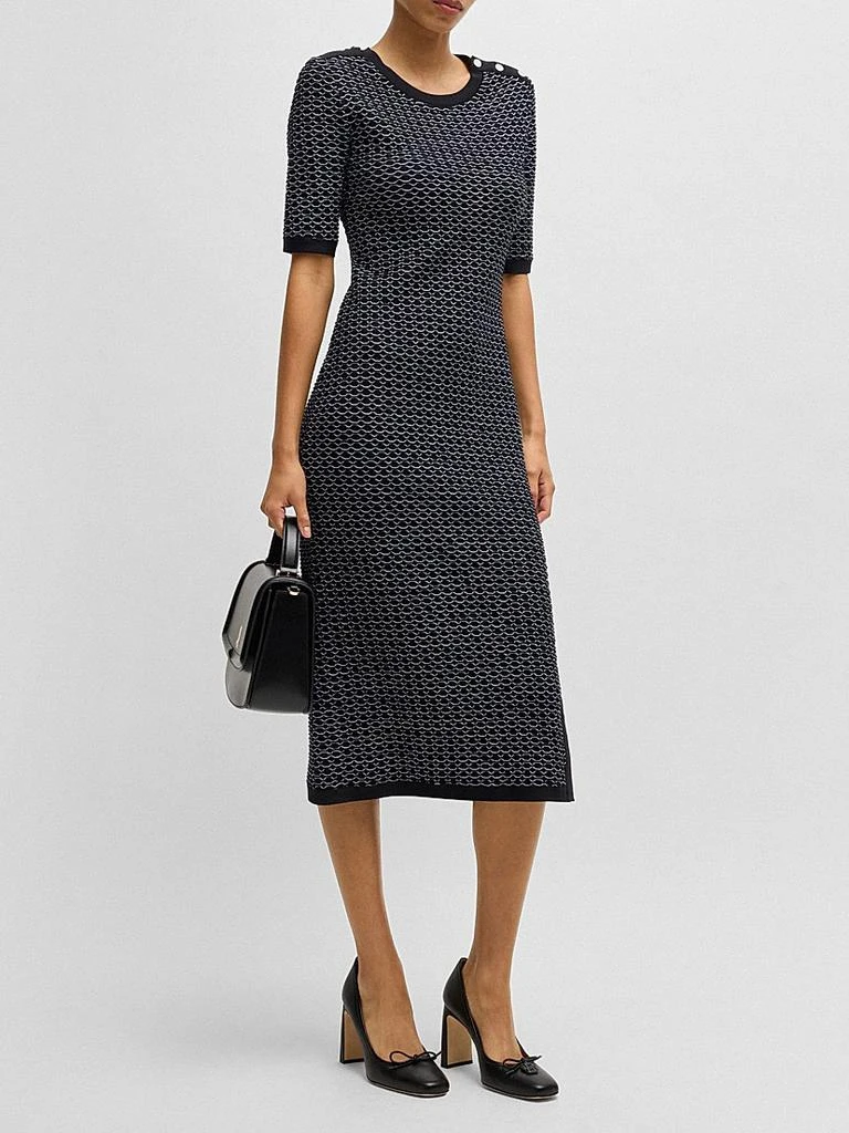 Hugo Boss Structured-Stripe Dress in Stretch-Cotton Jersey - Dresses &  Skirts - Free Shipping - BeyondStyle