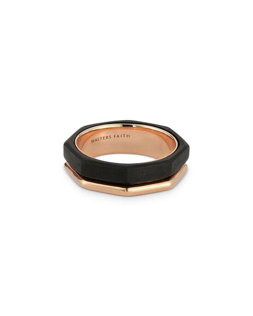 Walters Faith Men's 18K Rose Gold Ebony Sydney Hexagon Band 3
