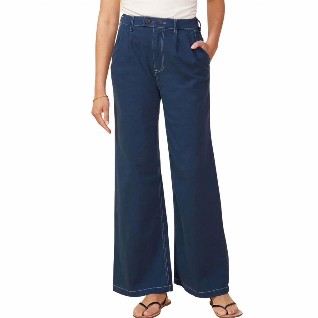 Monrow Monrow - COTTON TWILL WIDE LEG TROUSERS