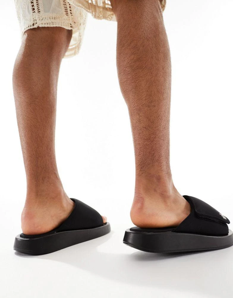 ASOS ASOS DESIGN slider sandals in black with chunky sole 2