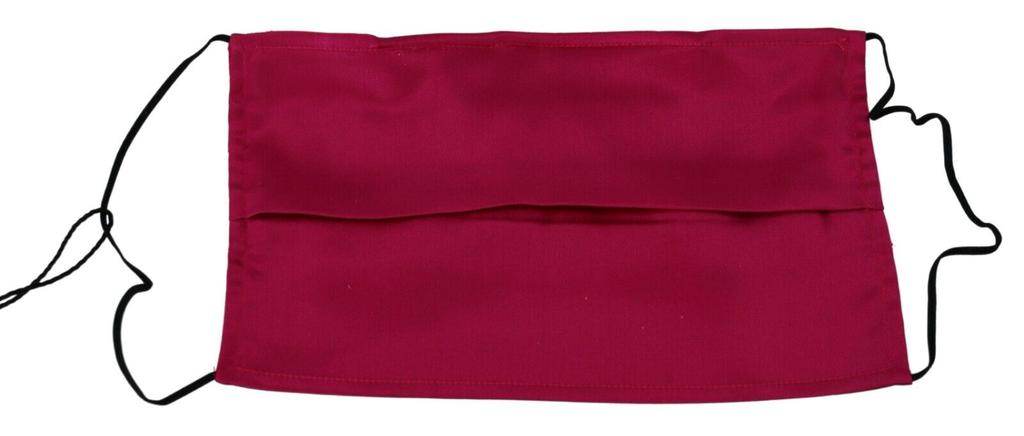Dolce & Gabbana Dolce & Gabbana Maroon Silk Pleated Elastic Ear Strap One Size Face Mask
