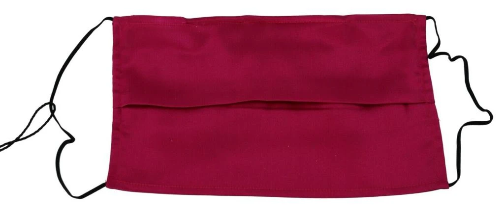 Dolce & Gabbana Dolce & Gabbana Maroon Silk Pleated Elastic Ear Strap One Size Face Mask 3