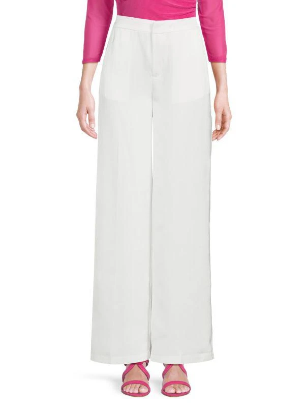Adrienne Landau Solid Wide Leg Pants 1