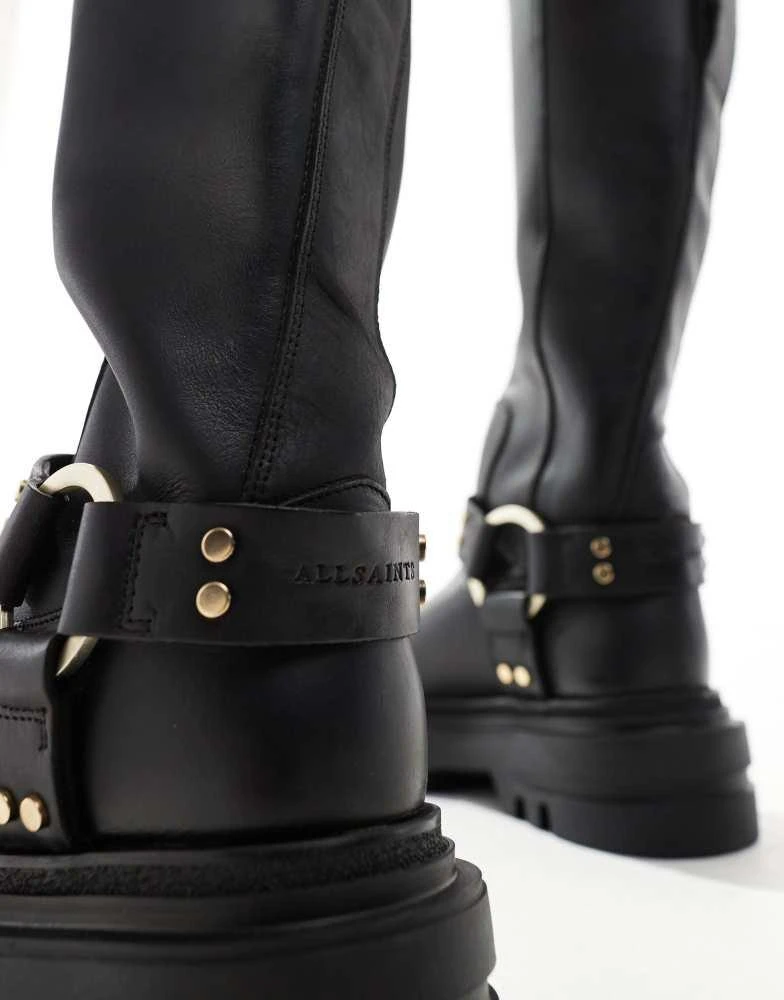 ALL SAINTS AllSaints Jade leather harness biker boots in black 2