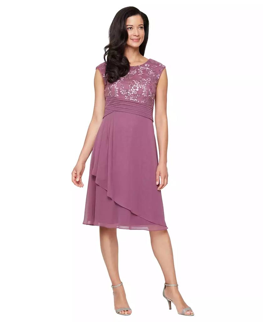 Alex Evenings Petite Stretch Tulle A-Line Dress