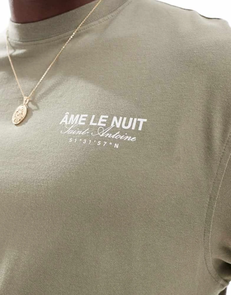 River Island River Island ame le nuit logo t-shirt in khaki 3