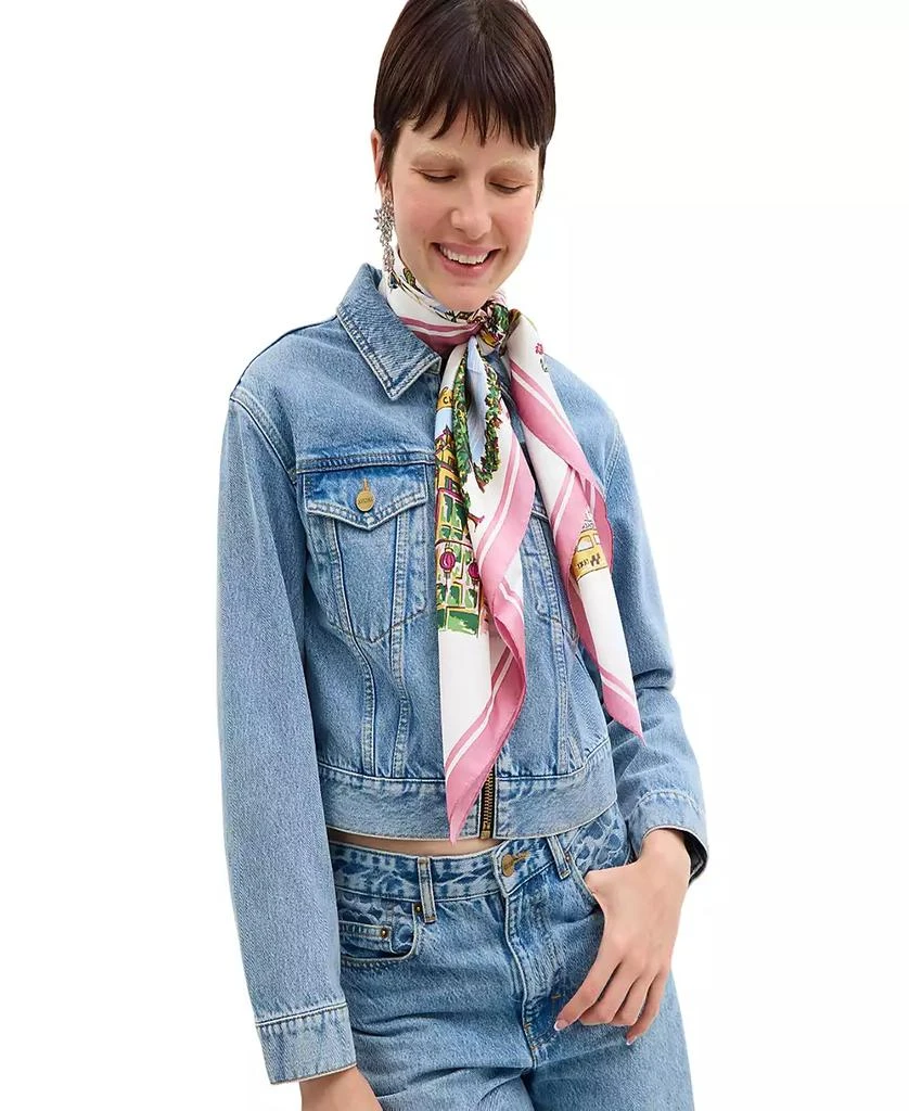 Coach Women's New York Map Print Silk Square Scarf 7