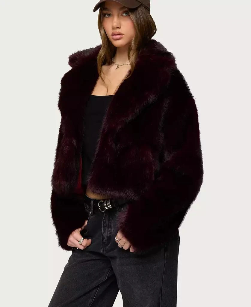 Edikted Womens Kamilah Oversized Faux Fur Coat 4