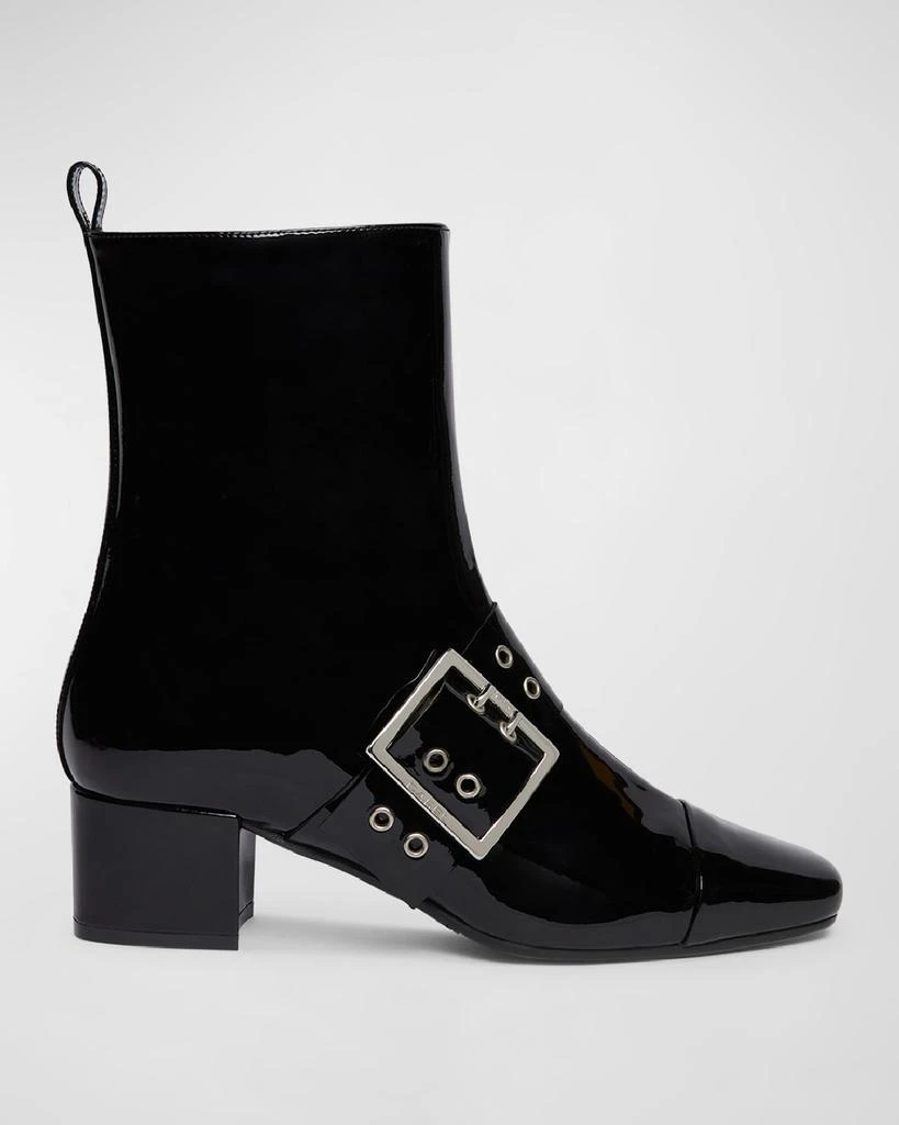 CAREL Rock Patent Buckle Ankle Booties 1