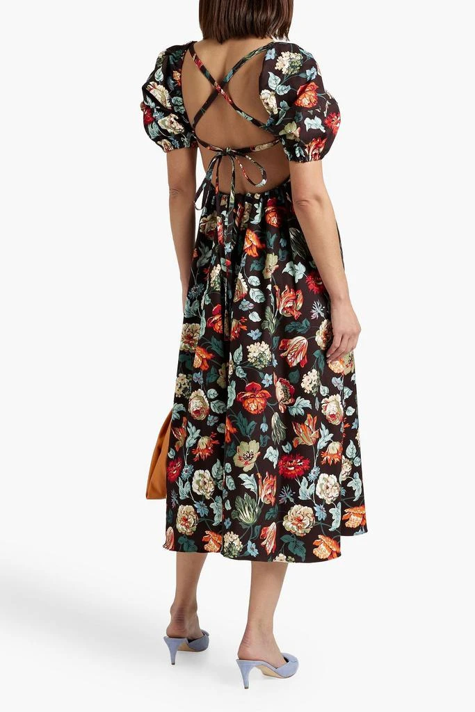 ROSETTA GETTY Floral-print cotton-twill midi dress 3