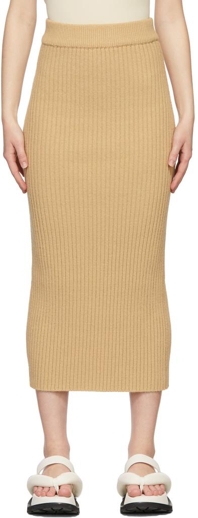 LVIR Beige Knit Long Skirt