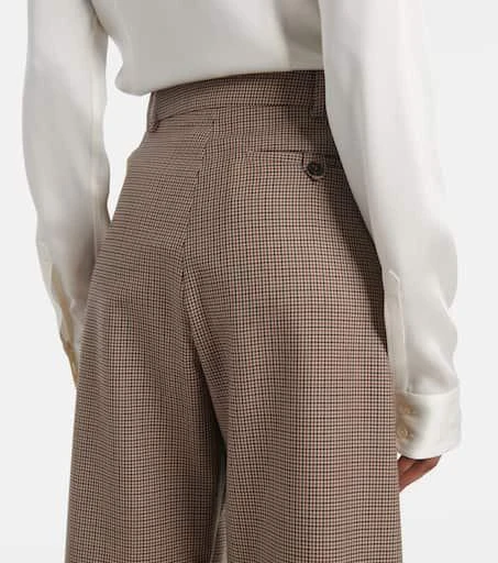 Stella McCartney Houndstooth cropped wool wide-leg pants 4