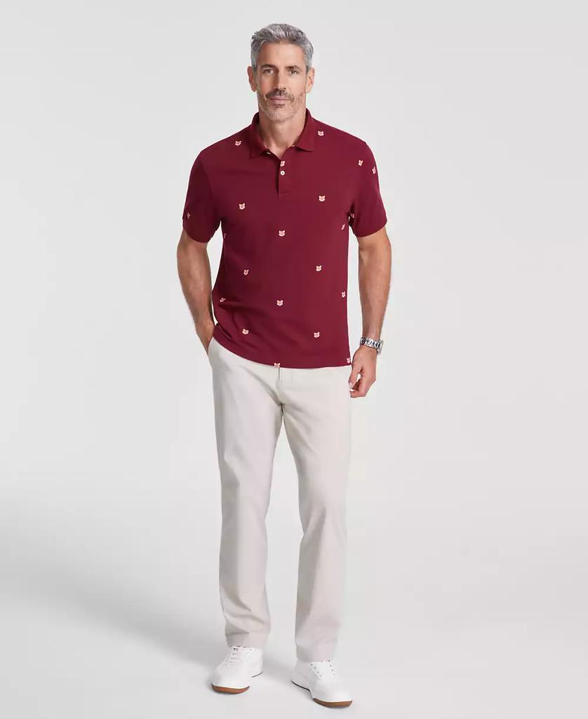 Club Room Men's Fox Face Short Sleeve Pique Polo Shirt, Created for Macy's