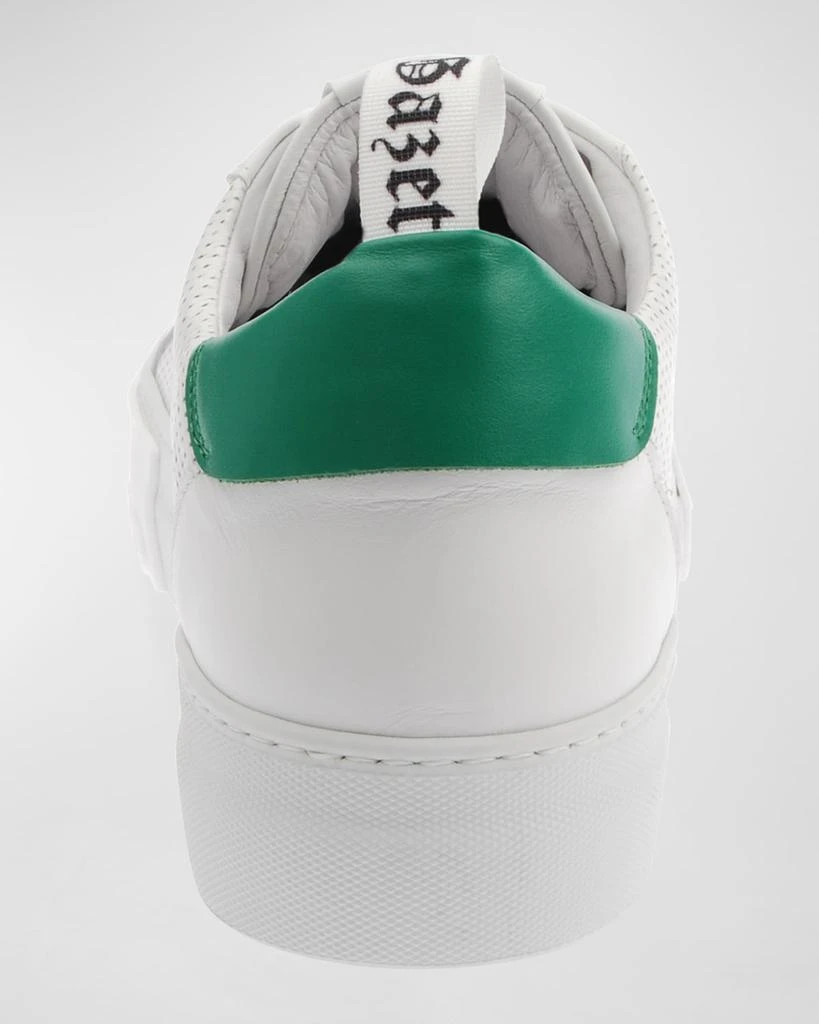 John Galliano Paris Men's Mesh Leather Logo Flatform Sneakers 4