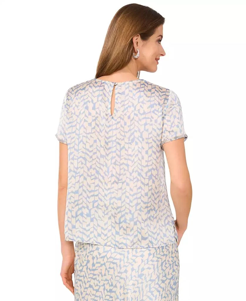 Vince Camuto Women's Abstract-Print Bead-Trim Top 2