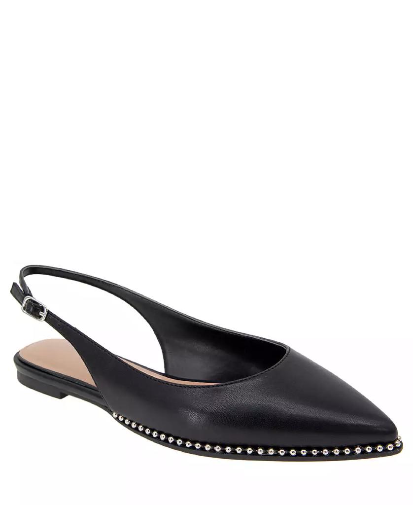 BCBG Women's Valerie Studded Slingback Pointed-Toe Flats