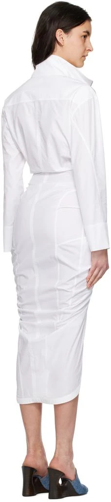Alaïa White Gathered Midi Dress 3