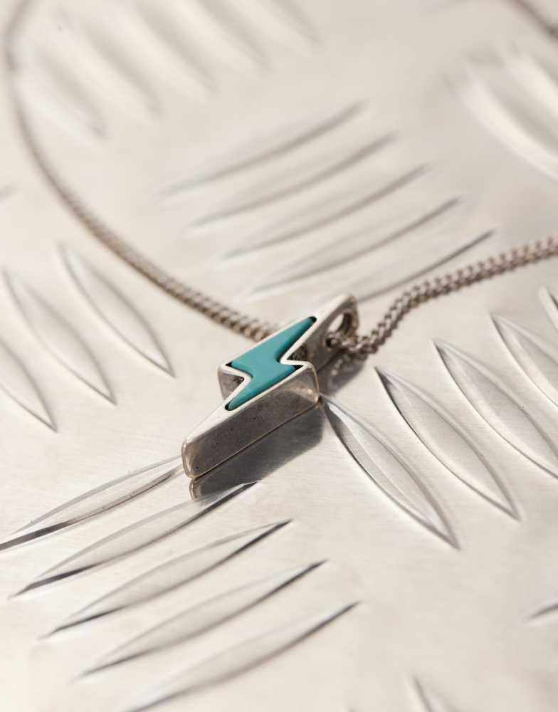 CLASSICS 77 Classics 77 lightening bolt pendant chain necklace in blue and silver