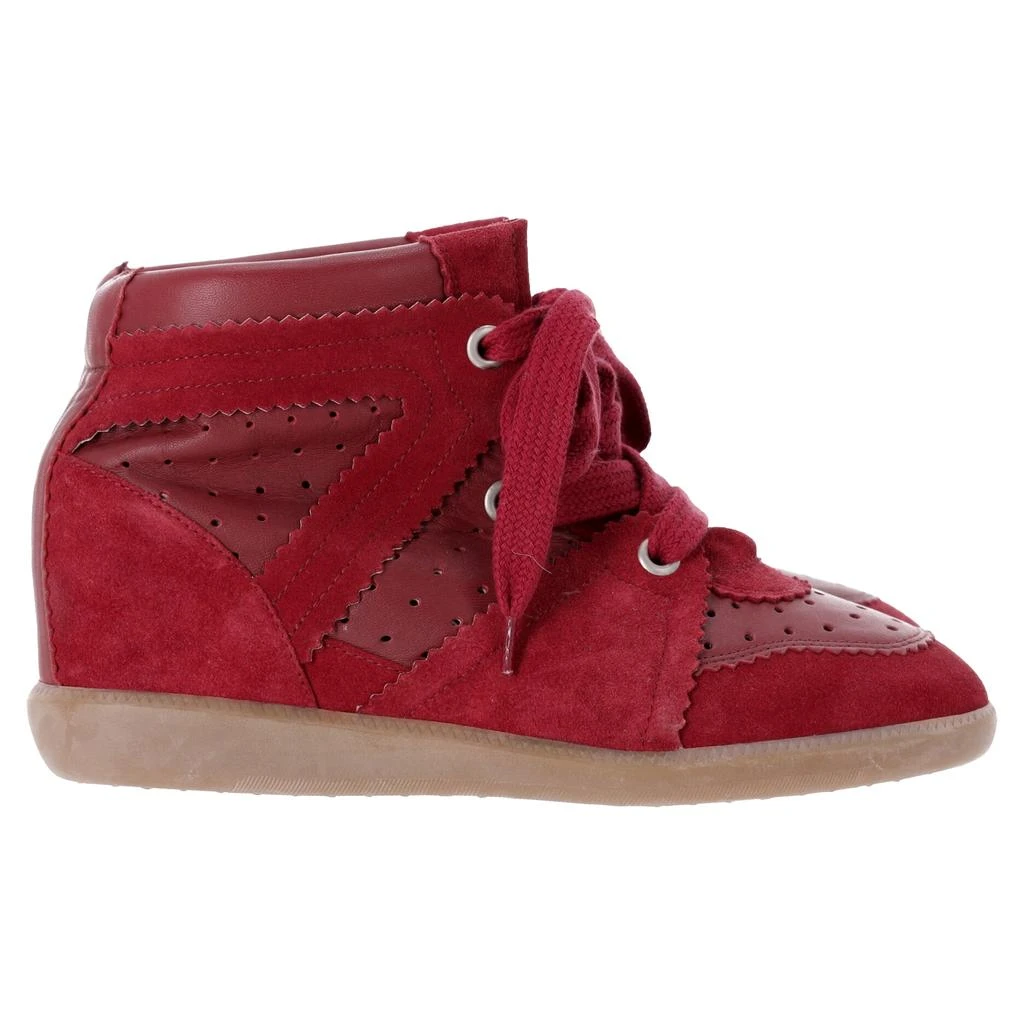 Isabel Marant Bobby High-Top Wedge Sneakers in Burgundy Suede 1