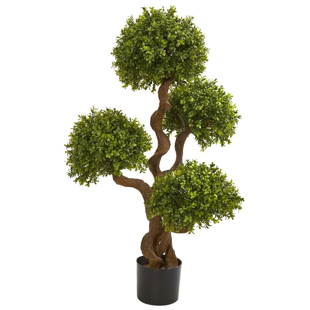 Tree Form Boxwood Sphere Shop 3.5' Four Ball Boxwood Artificial Topiary Tree on Sale at ...