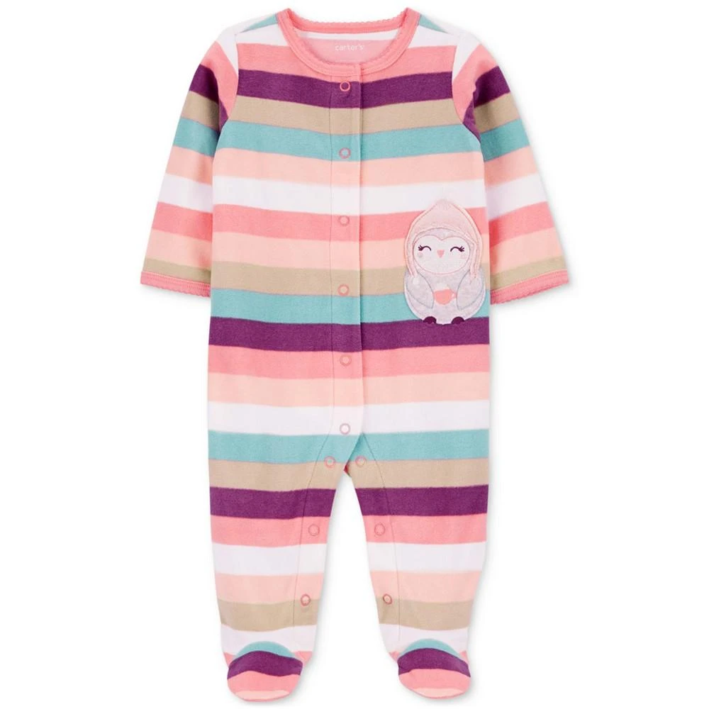 Carter's Baby Girls Owl Fleece Snap-Up Sleep & Play Footed Coverall 1