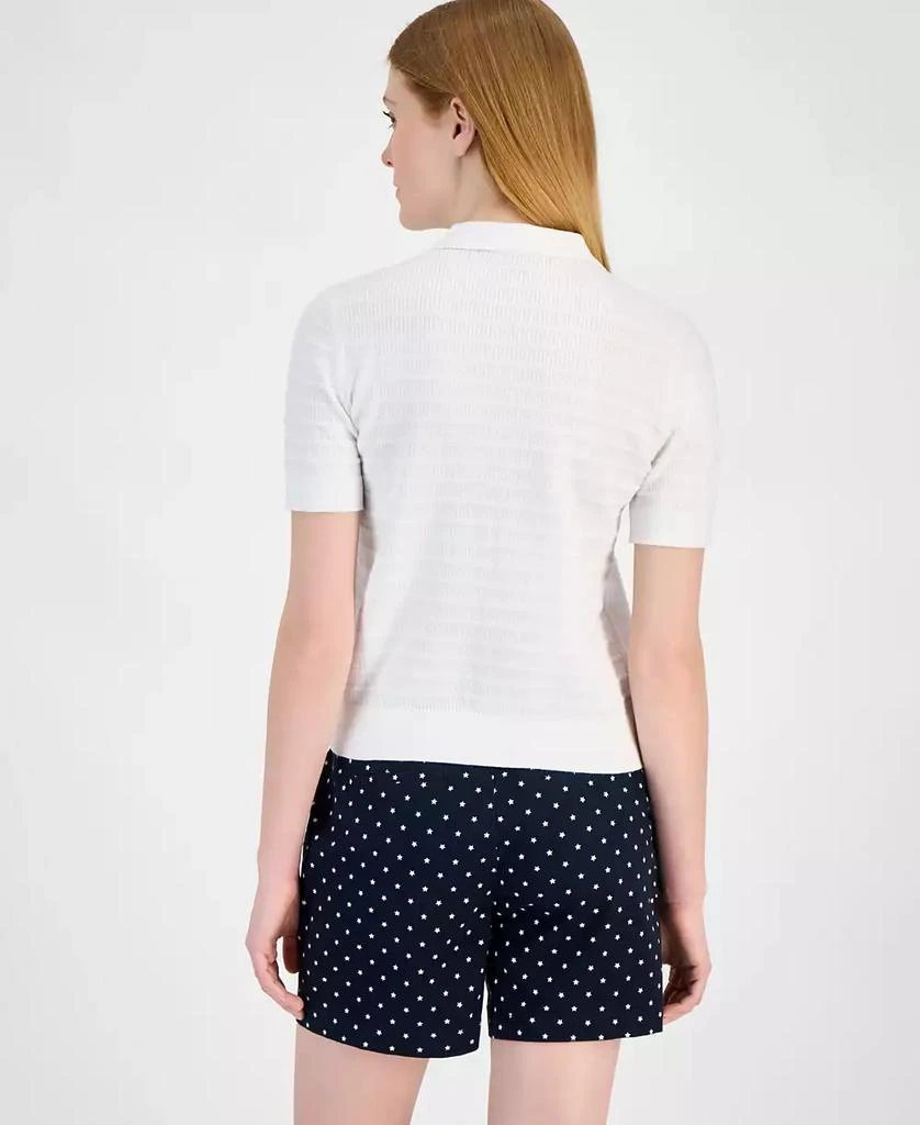 Tommy Hilfiger Women
s Cotton Scalloped-Stripe Keyhole Polo 4