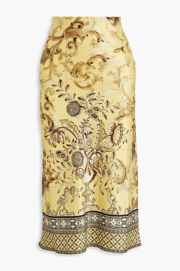 Alice + Olivia Maeve printed satin midi skirt