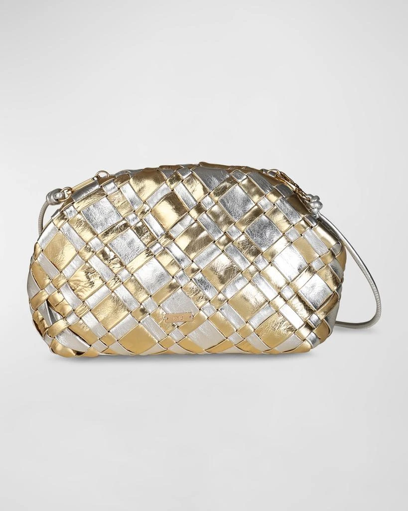 Rafe Aya Frame Metallic Leather Clutch Bag 1