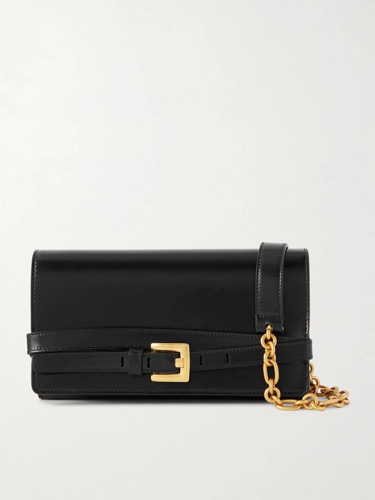 Balmain Shuffle Buckled Leather Shoulder Bag