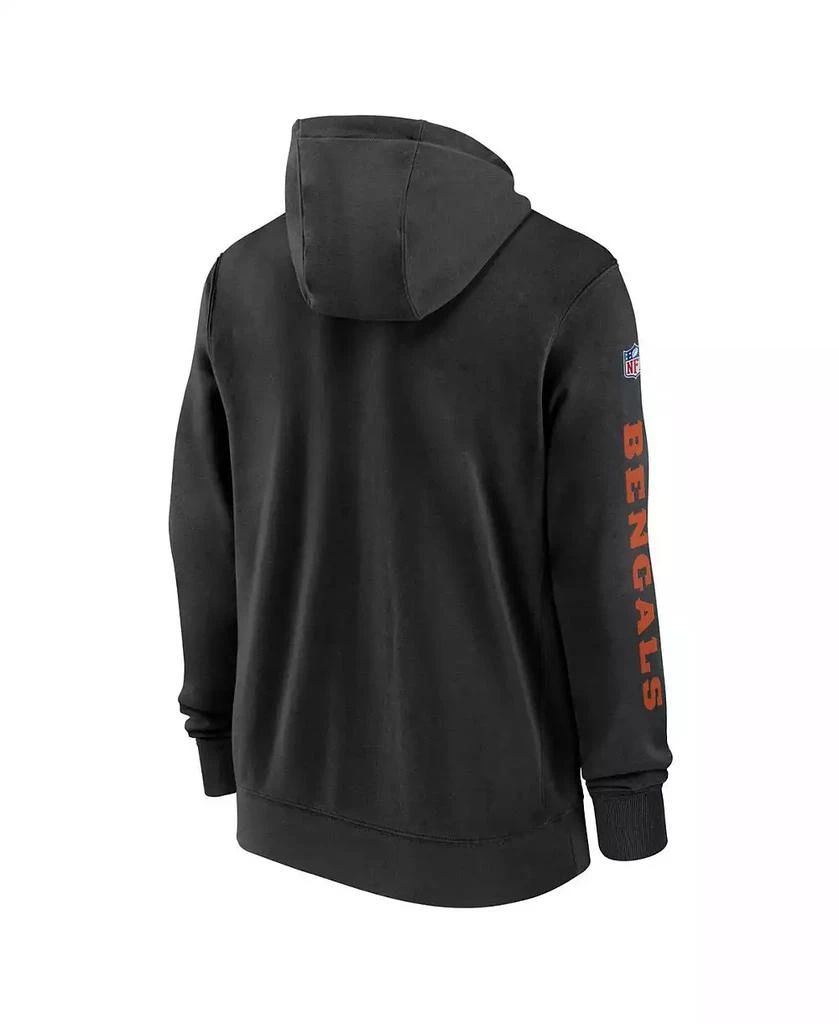 NIKE Men's Black Cincinnati Bengals 2024 Sideline Club Full-Zip Hoodie 3